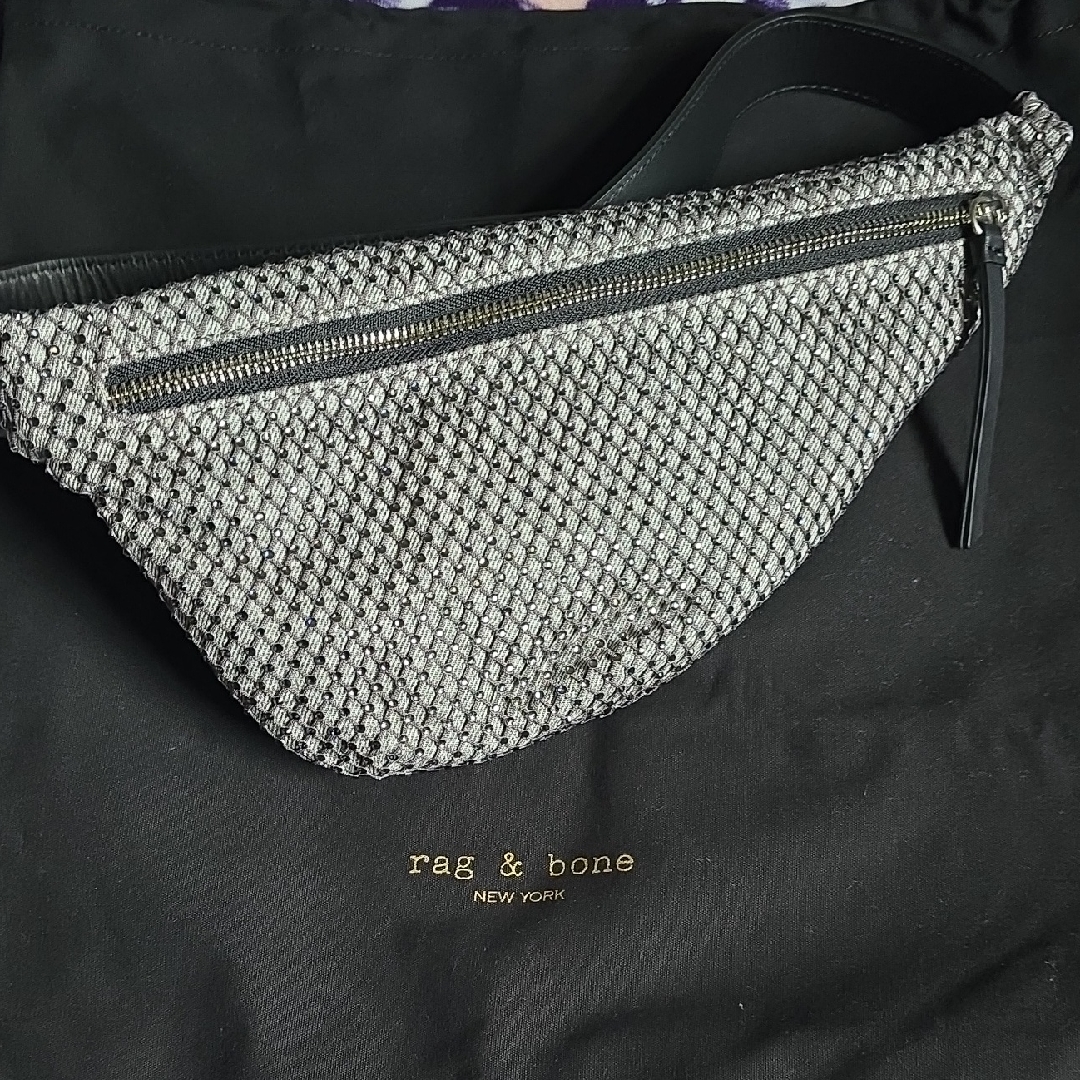 Rag & Bone Black And Gray Textured Belt Bag